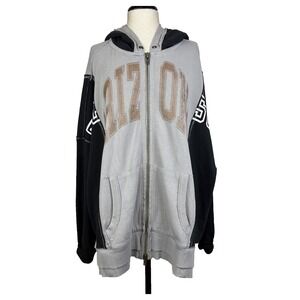 We The Free Retro Remade Hoodie Womens XS/S Gray Black Tucson Arizona Colorblock